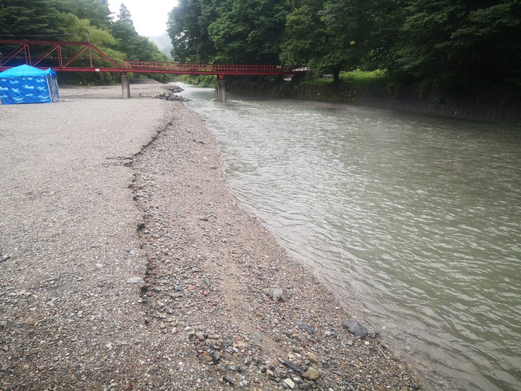 河原サイトの状況 7 13増水